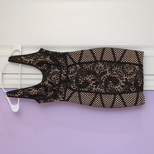 NWOT Lulu's Bodycon Black/Nude Lace Dress Size Small